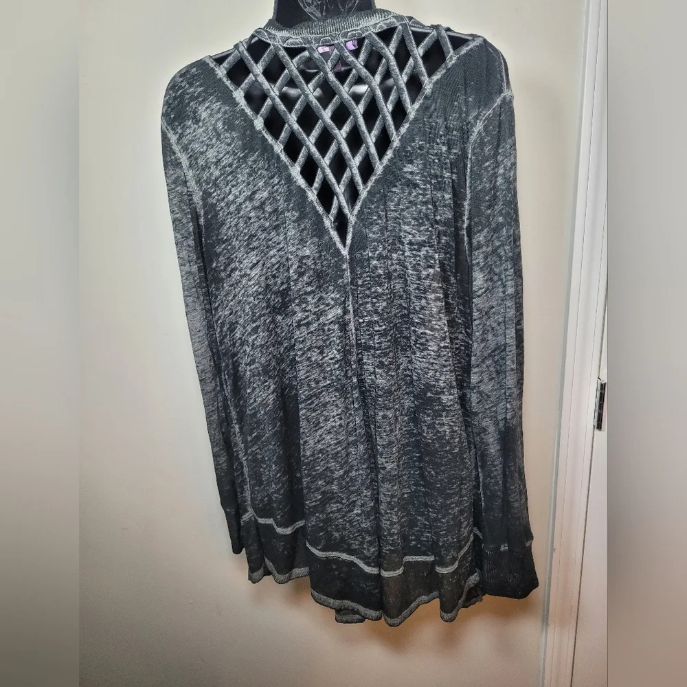 Olivia Sky Sheer Open Front Cardigan sz L